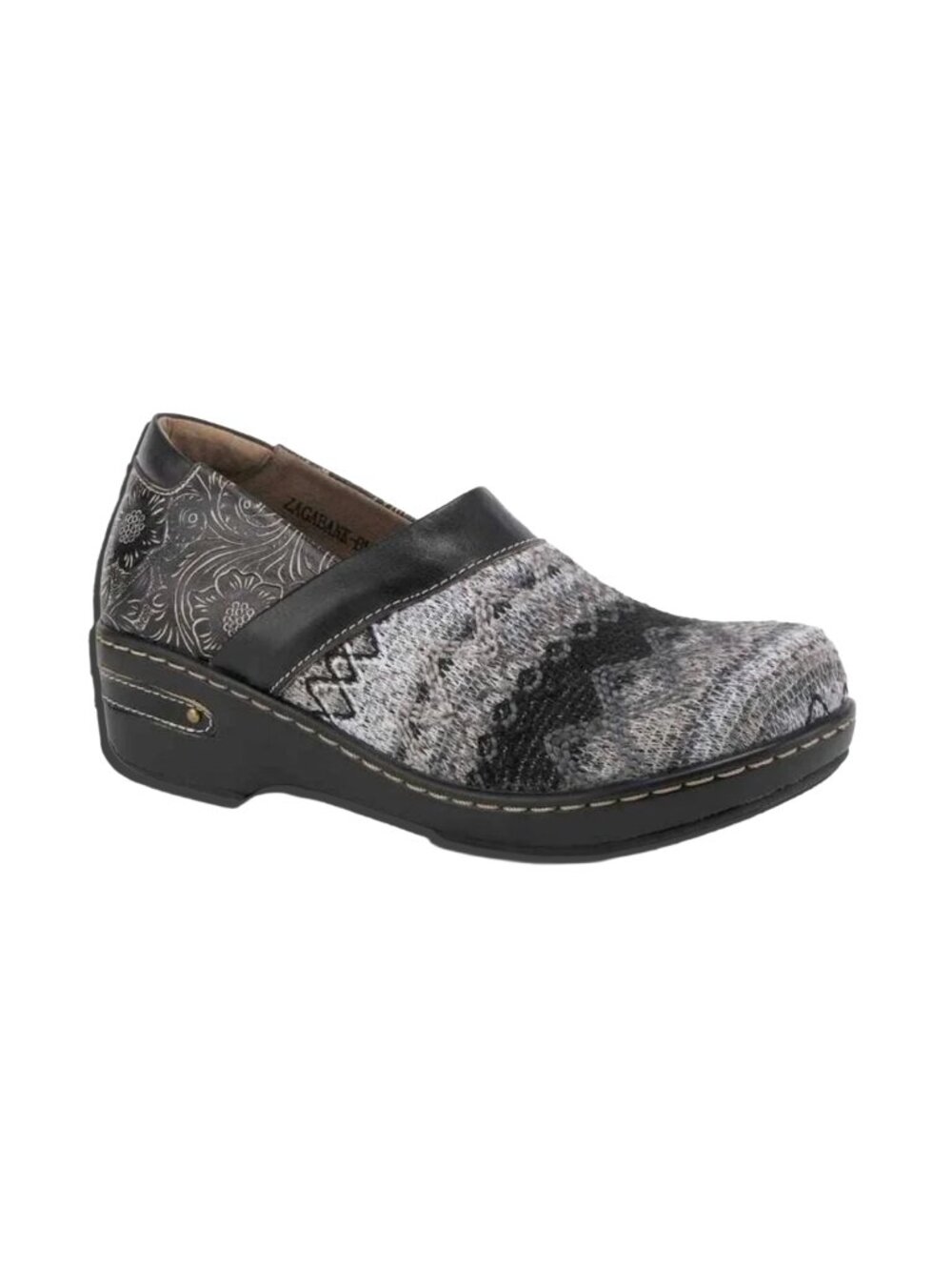 L 'ARTISTE by SPRING STEP Womens' Black Multi Zagabank Leather Clogs Size 5.5 - Picture 1 of 9